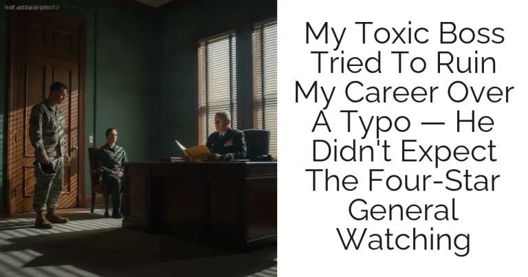 My Toxic Boss Tried To Ruin My Career Over A Typo — He Didn't Expect The Four-Star General Watching