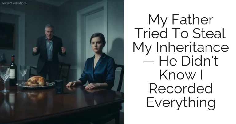 My Father Tried To Steal My Inheritance — He Didn't Know I Recorded Everything