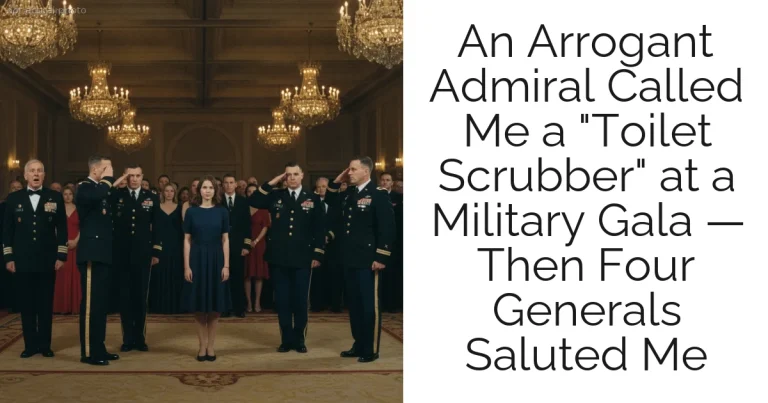 An Arrogant Admiral Called Me a "Toilet Scrubber" at a Military Gala — Then Four Generals Saluted Me