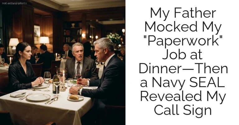 My Father Mocked My "Paperwork" Job at Dinner—Then a Navy SEAL Revealed My Call Sign