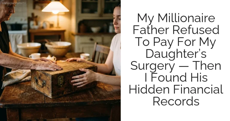 My Millionaire Father Refused To Pay For My Daughter’s Surgery — Then I Found His Hidden Financial Records