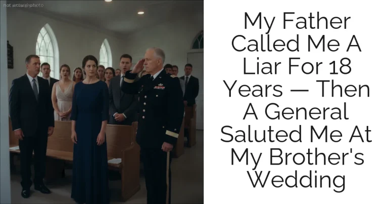 My Father Called Me A Liar For 18 Years — Then A General Saluted Me At My Brother's Wedding