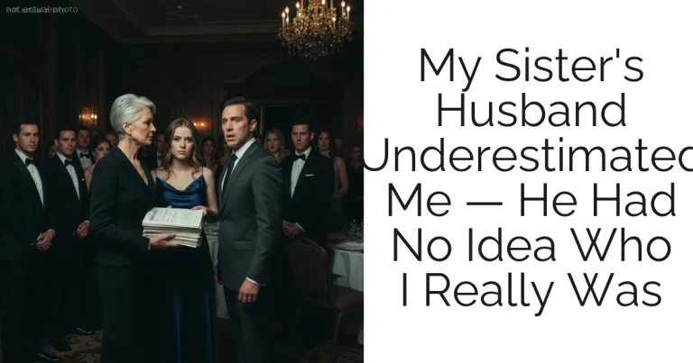 My Sister's Husband Underestimated Me — He Had No Idea Who I Really Was