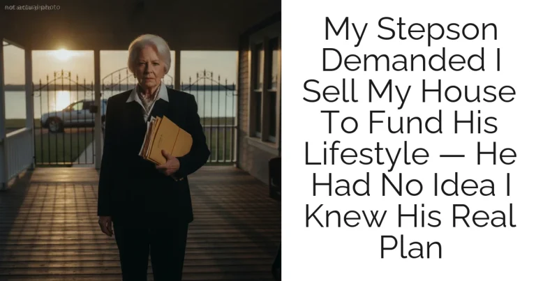 My Stepson Demanded I Sell My House To Fund His Lifestyle — He Had No Idea I Knew His Real Plan