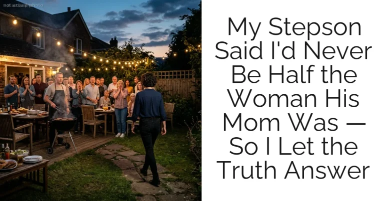 My Stepson Said I'd Never Be Half the Woman His Mom Was — So I Let the Truth Answer