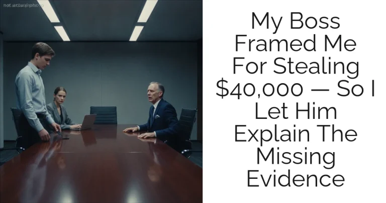 My Boss Framed Me For Stealing $40,000 — So I Let Him Explain The Missing Evidence