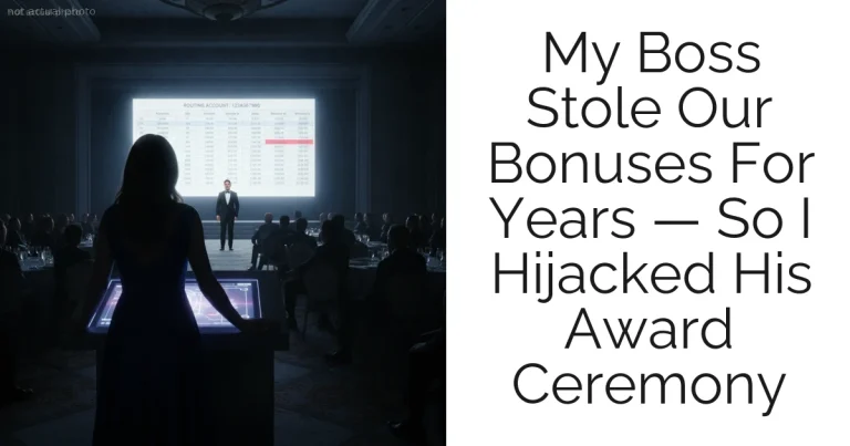 My Boss Stole Our Bonuses For Years — So I Hijacked His Award Ceremony