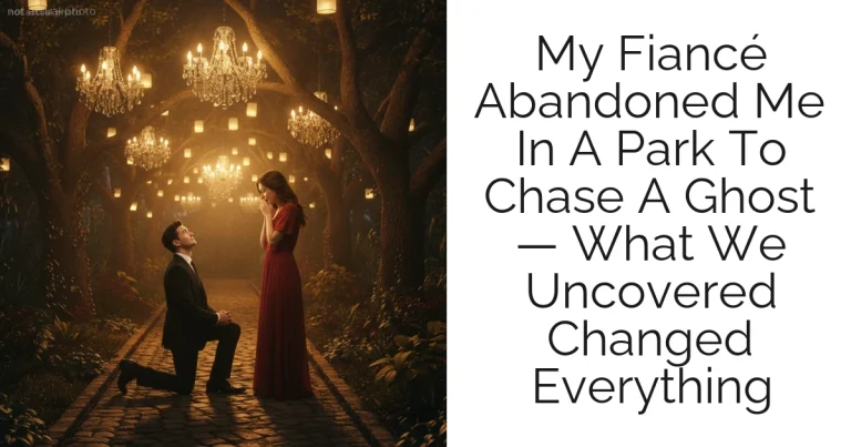My Fiancé Abandoned Me In A Park To Chase A Ghost — What We Uncovered Changed Everything