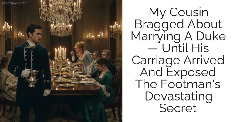 My Cousin Bragged About Marrying A Duke — Until His Carriage Arrived And Exposed The Footman's Devastating Secret