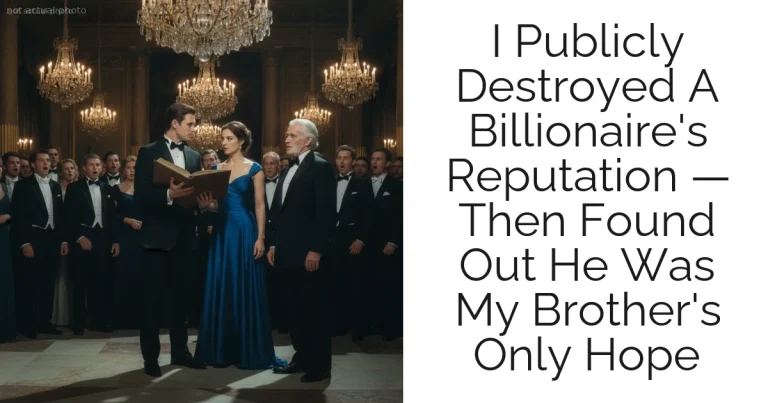 I Publicly Destroyed A Billionaire's Reputation — Then Found Out He Was My Brother's Only Hope