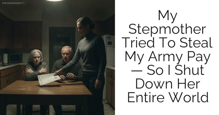 My Stepmother Tried To Steal My Army Pay — So I Shut Down Her Entire World