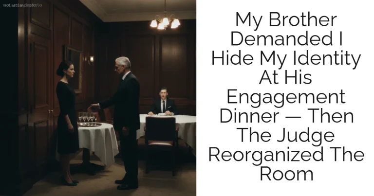 My Brother Demanded I Hide My Identity At His Engagement Dinner — Then The Judge Reorganized The Room