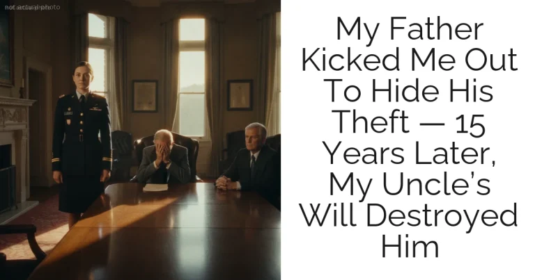 My Father Kicked Me Out To Hide His Theft — 15 Years Later, My Uncle’s Will Destroyed Him