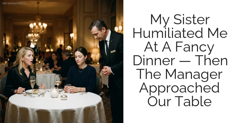 My Sister Humiliated Me At A Fancy Dinner — Then The Manager Approached Our Table