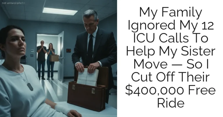 My Family Ignored My 12 ICU Calls To Help My Sister Move — So I Cut Off Their $400,000 Free Ride