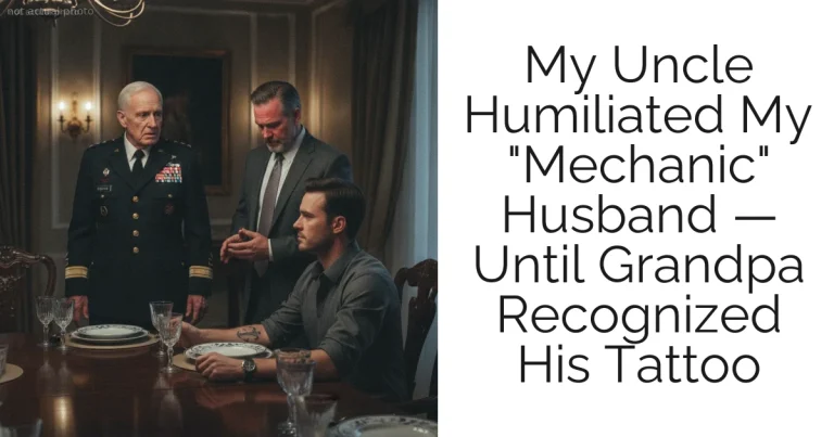 My Uncle Humiliated My "Mechanic" Husband — Until Grandpa Recognized His Tattoo