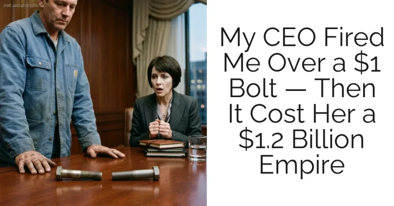 My CEO Fired Me Over a $1 Bolt — Then It Cost Her a $1.2 Billion Empire