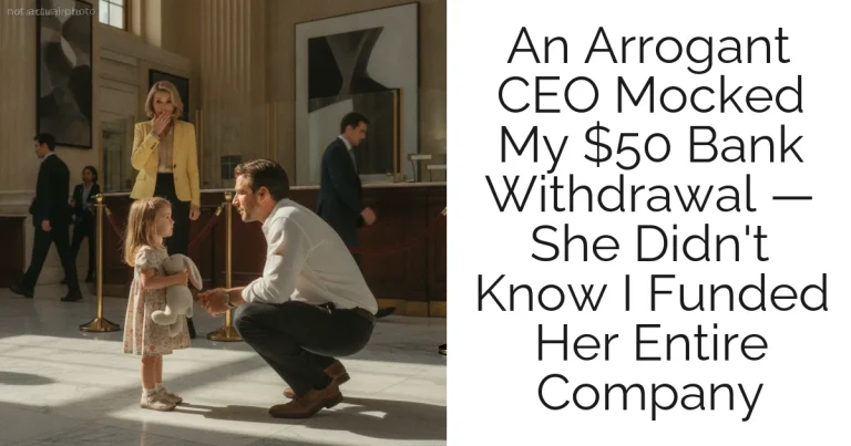 An Arrogant CEO Mocked My $50 Bank Withdrawal — She Didn't Know I Funded Her Entire Company