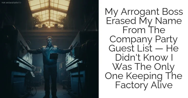 My Arrogant Boss Erased My Name From The Company Party Guest List — He Didn't Know I Was The Only One Keeping The Factory Alive