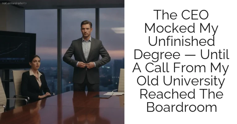 The CEO Mocked My Unfinished Degree — Until A Call From My Old University Reached The Boardroom