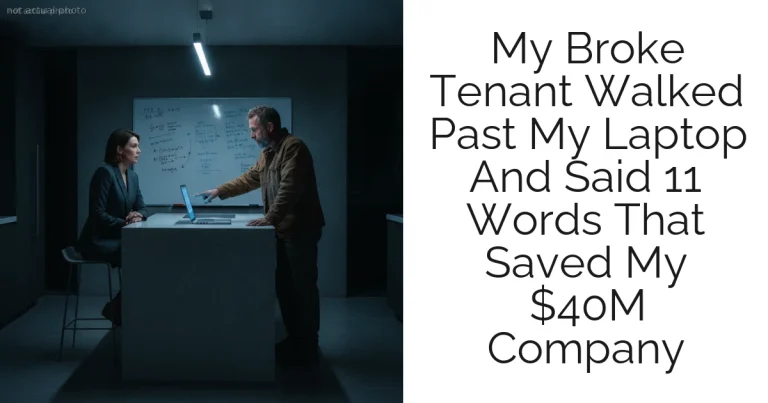 My Broke Tenant Walked Past My Laptop And Said 11 Words That Saved My $40M Company