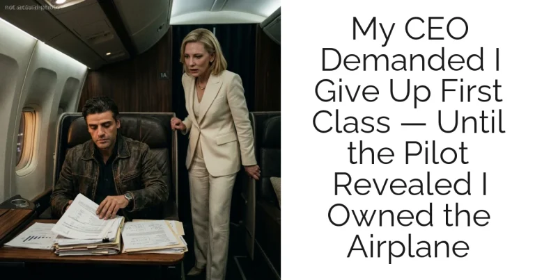 My CEO Demanded I Give Up First Class — Until the Pilot Revealed I Owned the Airplane