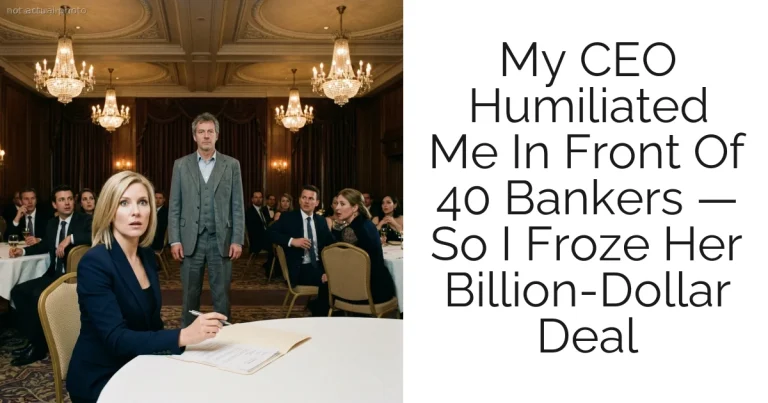 My CEO Humiliated Me In Front Of 40 Bankers — So I Froze Her Billion-Dollar Deal