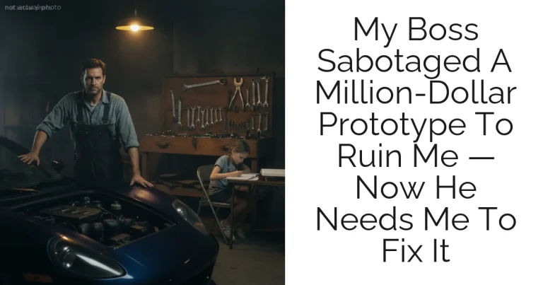 My Boss Sabotaged A Million-Dollar Prototype To Ruin Me — Now He Needs Me To Fix It