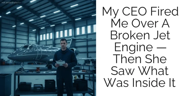 My CEO Fired Me Over A Broken Jet Engine — Then She Saw What Was Inside It