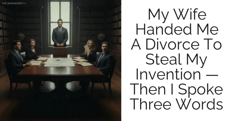 My Wife Handed Me A Divorce To Steal My Invention — Then I Spoke Three Words
