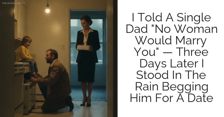 I Told A Single Dad "No Woman Would Marry You" — Three Days Later I Stood In The Rain Begging Him For A Date