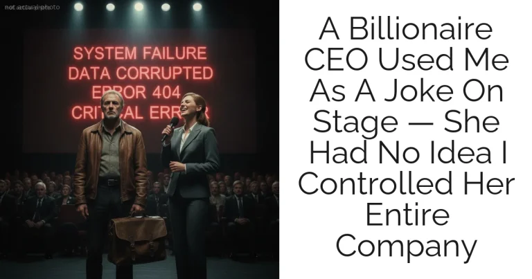 A Billionaire CEO Used Me As A Joke On Stage — She Had No Idea I Controlled Her Entire Company
