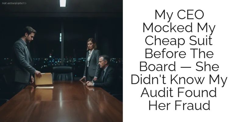My CEO Mocked My Cheap Suit Before The Board — She Didn't Know My Audit Found Her Fraud