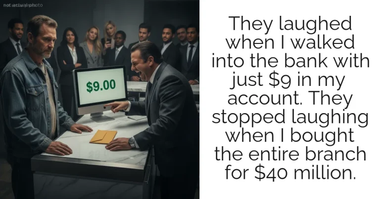They laughed when I walked into the bank with just $9 in my account. They stopped laughing when I bought the entire branch for $40 million.