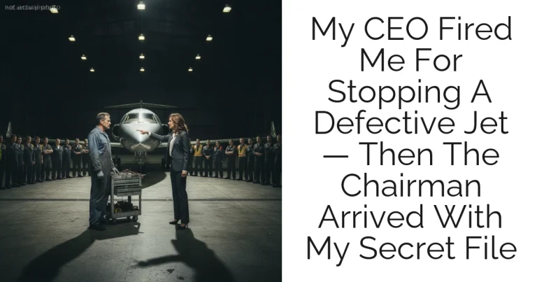 My CEO Fired Me For Stopping A Defective Jet — Then The Chairman Arrived With My Secret File