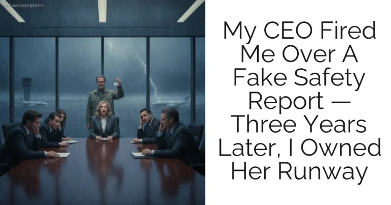 My CEO Fired Me Over A Fake Safety Report — Three Years Later, I Owned Her Runway