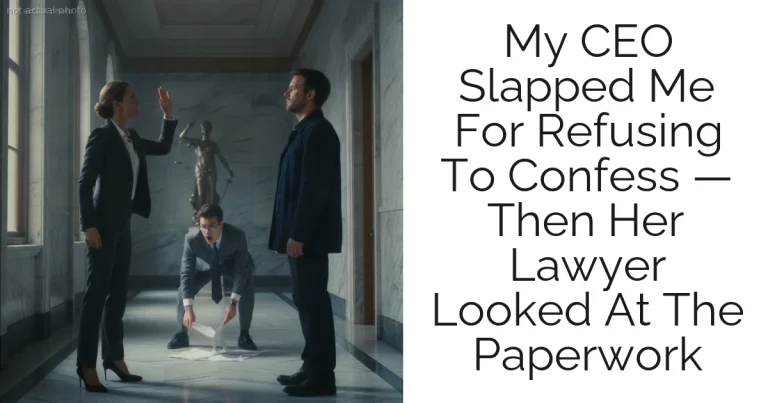 My CEO Slapped Me For Refusing To Confess — Then Her Lawyer Looked At The Paperwork