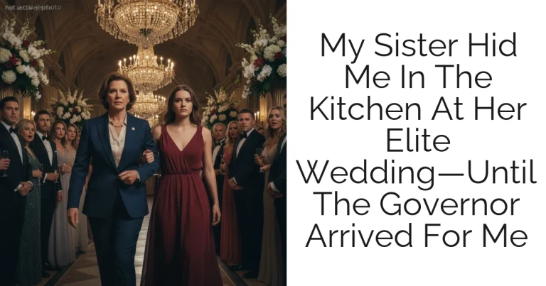My Sister Hid Me In The Kitchen At Her Elite Wedding—Until The Governor Arrived For Me