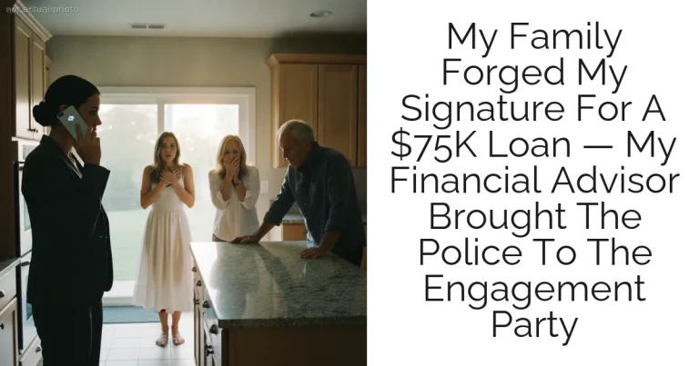 My Family Forged My Signature For A $75K Loan — My Financial Advisor Brought The Police To The Engagement Party