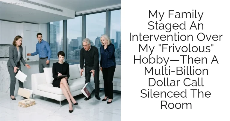 My Family Staged An Intervention Over My "Frivolous" Hobby—Then A Multi-Billion Dollar Call Silenced The Room