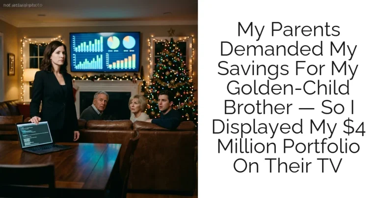 My Parents Demanded My Savings For My Golden-Child Brother — So I Displayed My $4 Million Portfolio On Their TV