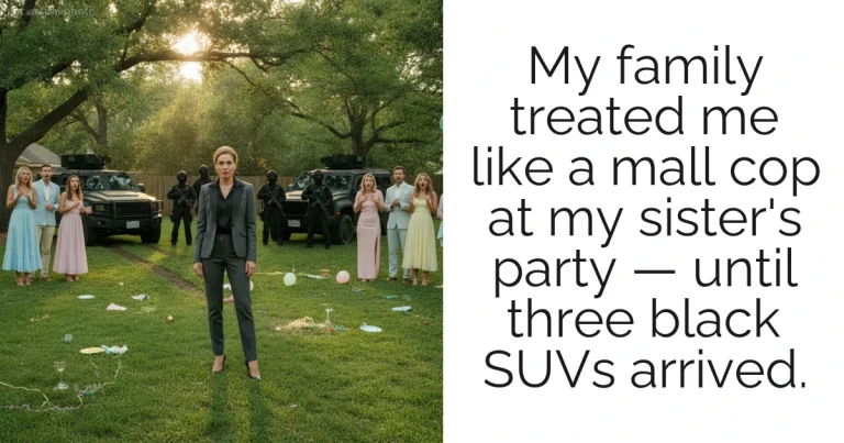 My family treated me like a mall cop at my sister's party — until three black SUVs arrived.