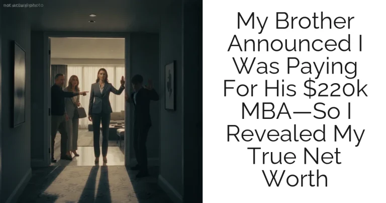 My Brother Announced I Was Paying For His $220k MBA—So I Revealed My True Net Worth