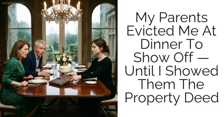 My Parents Evicted Me At Dinner To Show Off — Until I Showed Them The Property Deed