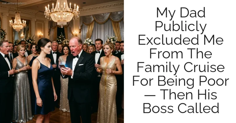 My Dad Publicly Excluded Me From The Family Cruise For Being Poor — Then His Boss Called