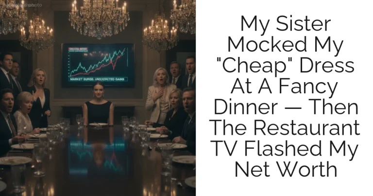 My Sister Mocked My "Cheap" Dress At A Fancy Dinner — Then The Restaurant TV Flashed My Net Worth