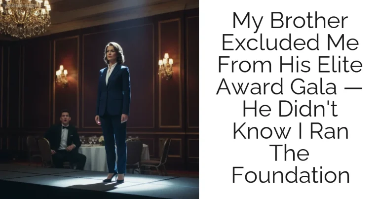 My Brother Excluded Me From His Elite Award Gala — He Didn't Know I Ran The Foundation