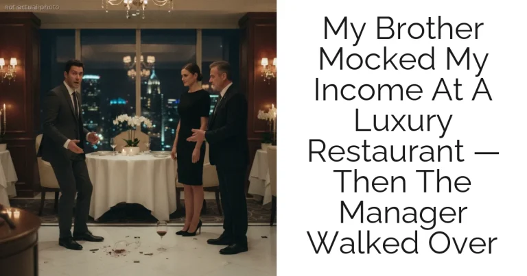 My Brother Mocked My Income At A Luxury Restaurant — Then The Manager Walked Over