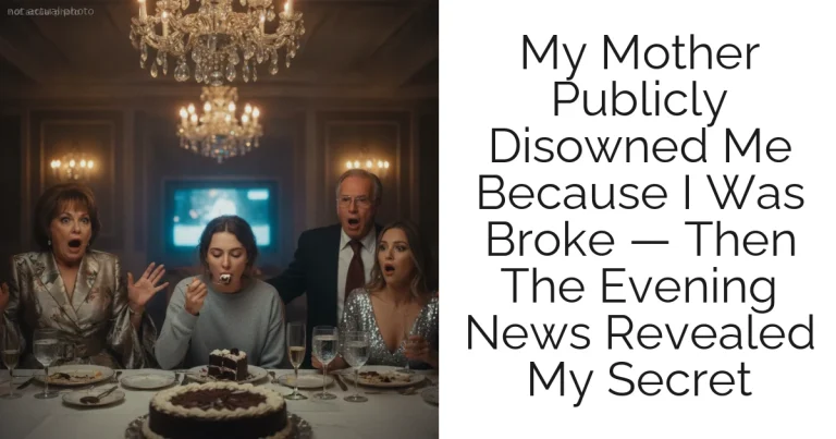 My Mother Publicly Disowned Me Because I Was Broke — Then The Evening News Revealed My Secret