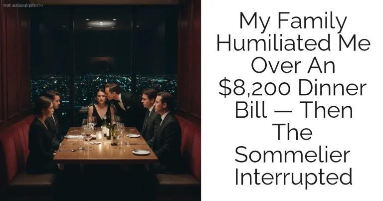My Family Humiliated Me Over An $8,200 Dinner Bill — Then The Sommelier Interrupted
